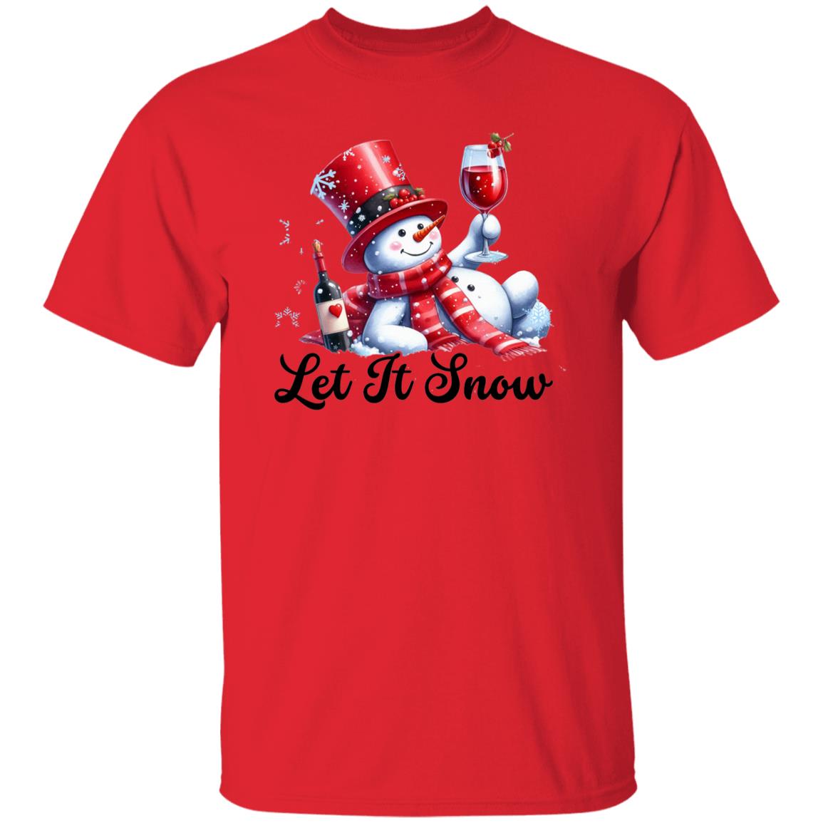 Let it snow Snowman T-Shirt winter holiday decor  Print MERRY CHRISTMAS