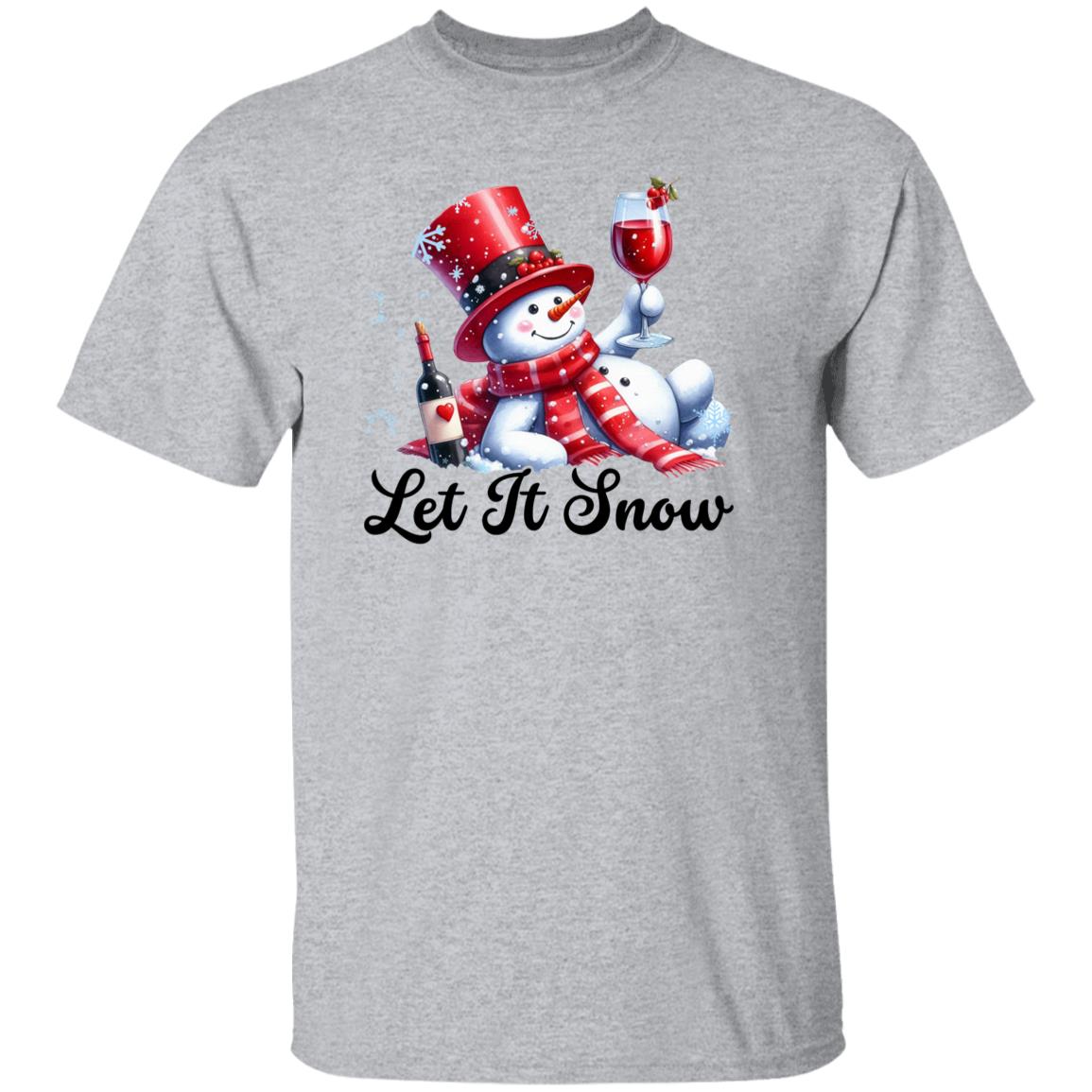 Let it snow Snowman T-Shirt winter holiday decor  Print MERRY CHRISTMAS