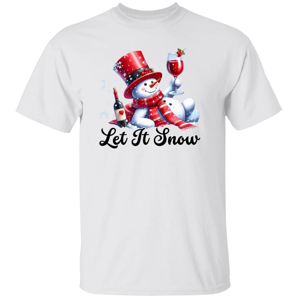 Let it snow Snowman T-Shirt winter holiday decor  Print MERRY CHRISTMAS