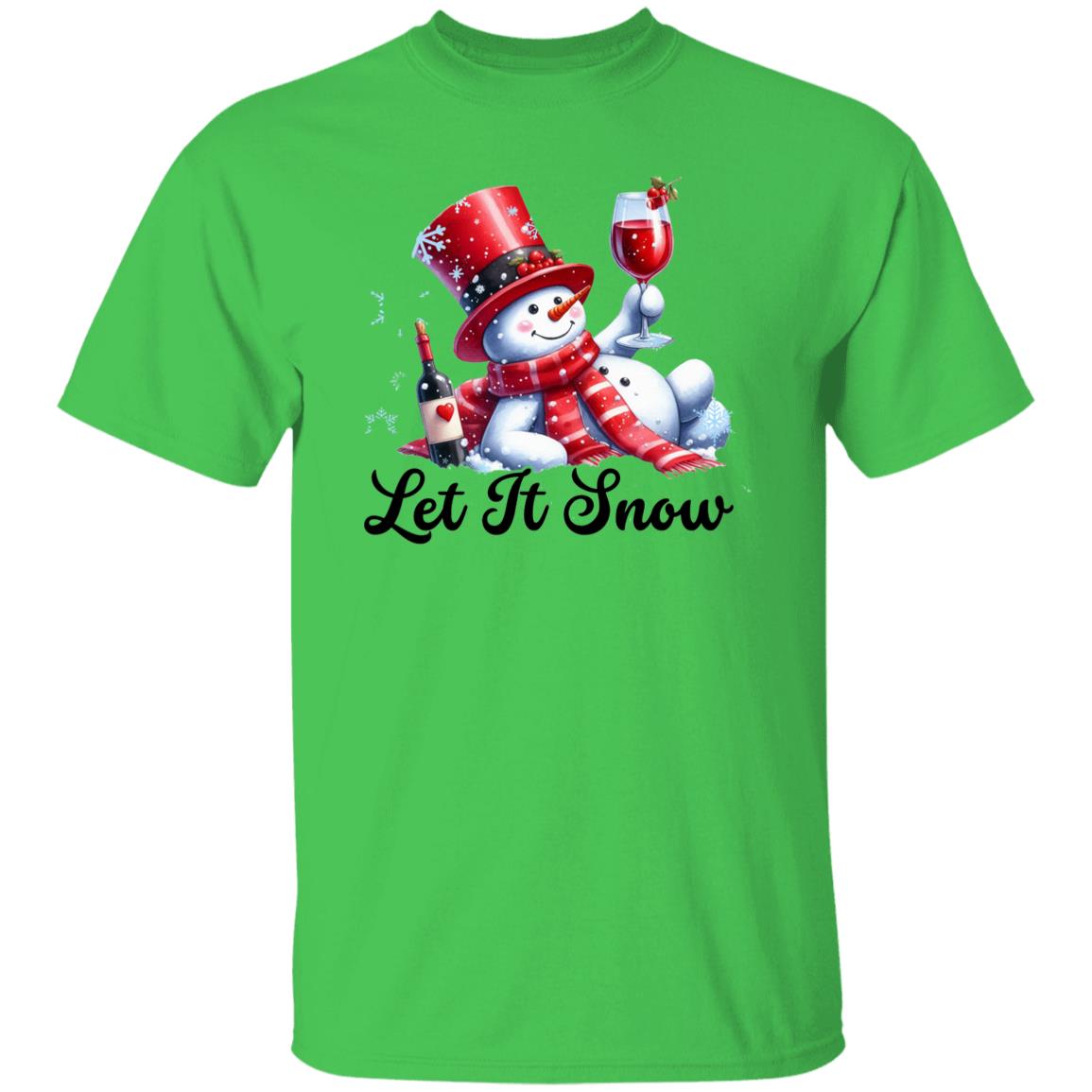 Let it snow Snowman T-Shirt winter holiday decor  Print MERRY CHRISTMAS